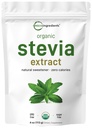 Pure Organic Stevia Powder, 4 Ounces, 706 Serving, Nejvyšší stupeň Stevia Green Leaf Extract Reb-, Reduced Bitter After taste, 0 Calorie, Natural Sweettener, Cukr Alternative, Keto Friendly