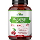 Zazzee Tart Cherry 10: 1 Extract, 3000 mg Síla, 200 Vegan Kapsle, 6 + Měsíční Dodávka, Certified Kosher, Koncentrovaný a standardizovaný 10X Extract, 100% Vegetariánské, All- Natural, Gluten Free, Non- GMO