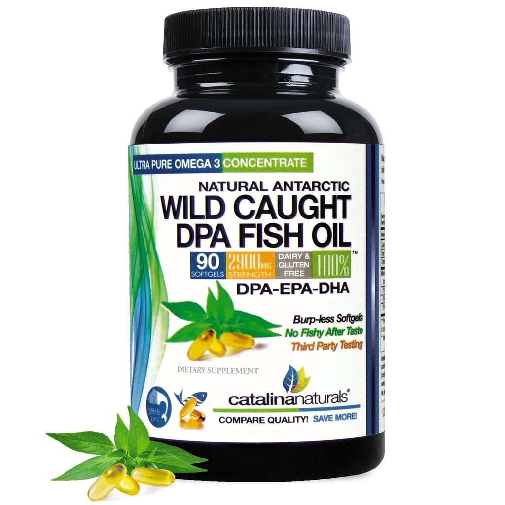 Wild Caught Omega33 DPA Fish Oil - 2900 mg s více DPA, EPA & DHA - 90 SoftGels - Triple Strength Burp-Free