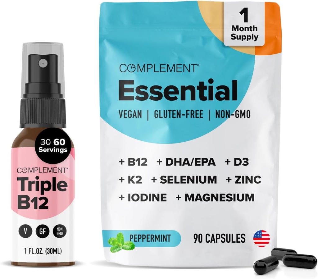 Doplněk Základní Vegan Multivitamin & Triple B12 Spray Bundle - Komplexní nutriční podpora Plant- based diety