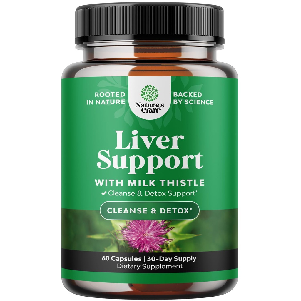 Mléko Thistle Jaterní Supplement - Bylinný doplněk jater se Silymarin Mléko Thistle Extract Dandelion Root Artichode Extract Cholin Bitartate Berberine a Chicory Root for Cleanse 60 Count