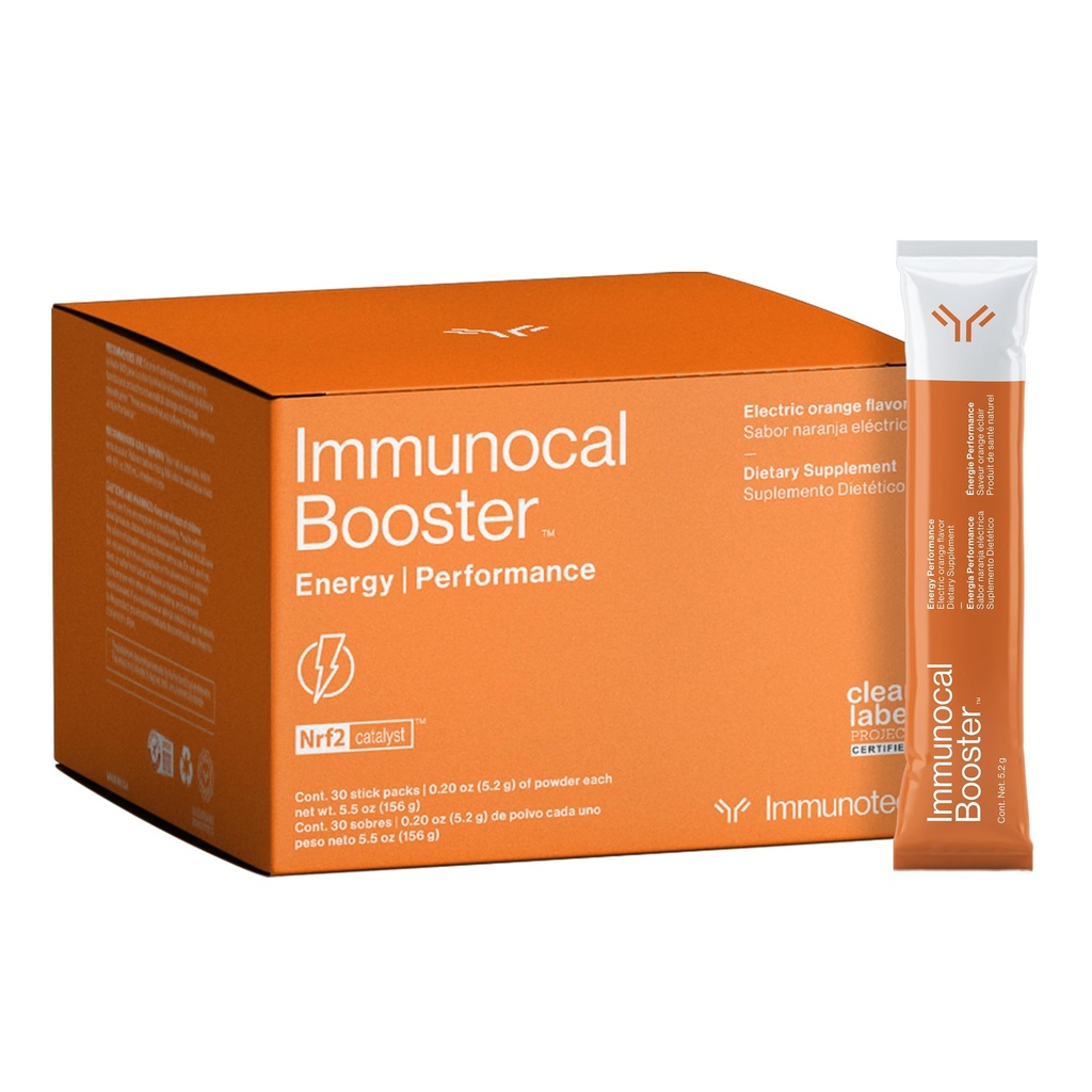 Immunocal Booster Energy Performance - Rapid Energy, 3 Přírodní zdroje kofeinu (káva, zelený čaj, guarana), Nrf2 Activátor, Podporuje Focus + Alerness CLAS124; Gluten Free, cukr zdarma 124; 30 Služeb