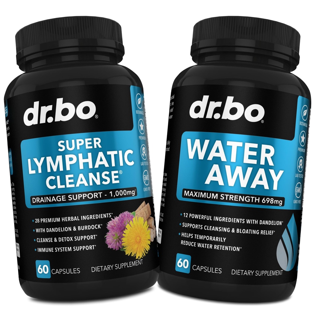 Lymfatické odsávání doplňky Pills & Water Away - Lymfatická podpora celkové Bylinné čisticí prostředky & Přírodní vodní pilulky Diuretika pro zadržování - Lymfatické uzliny Detox čisticí systém Draining