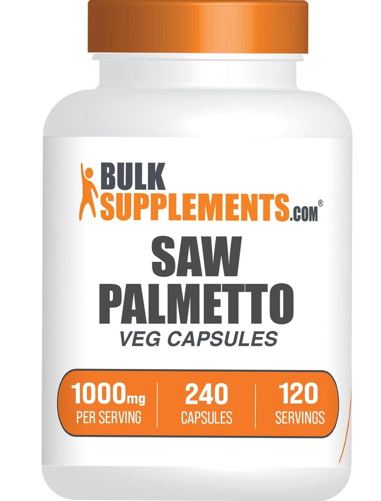 BulkSupplements.com Saw Palmetto Extract Kapsle - Serenoa Repens, Saw Palmetto Dodatek - Gluten zdarma, 2 Kapsle per Serving, Počet (Balení po 1)