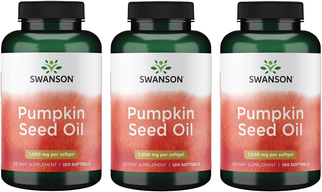 Swanson dýně Seed Oil Kombinovaný Bylinný doplněk 1000 mg 100 Softgel Kapsle (3 Pack)