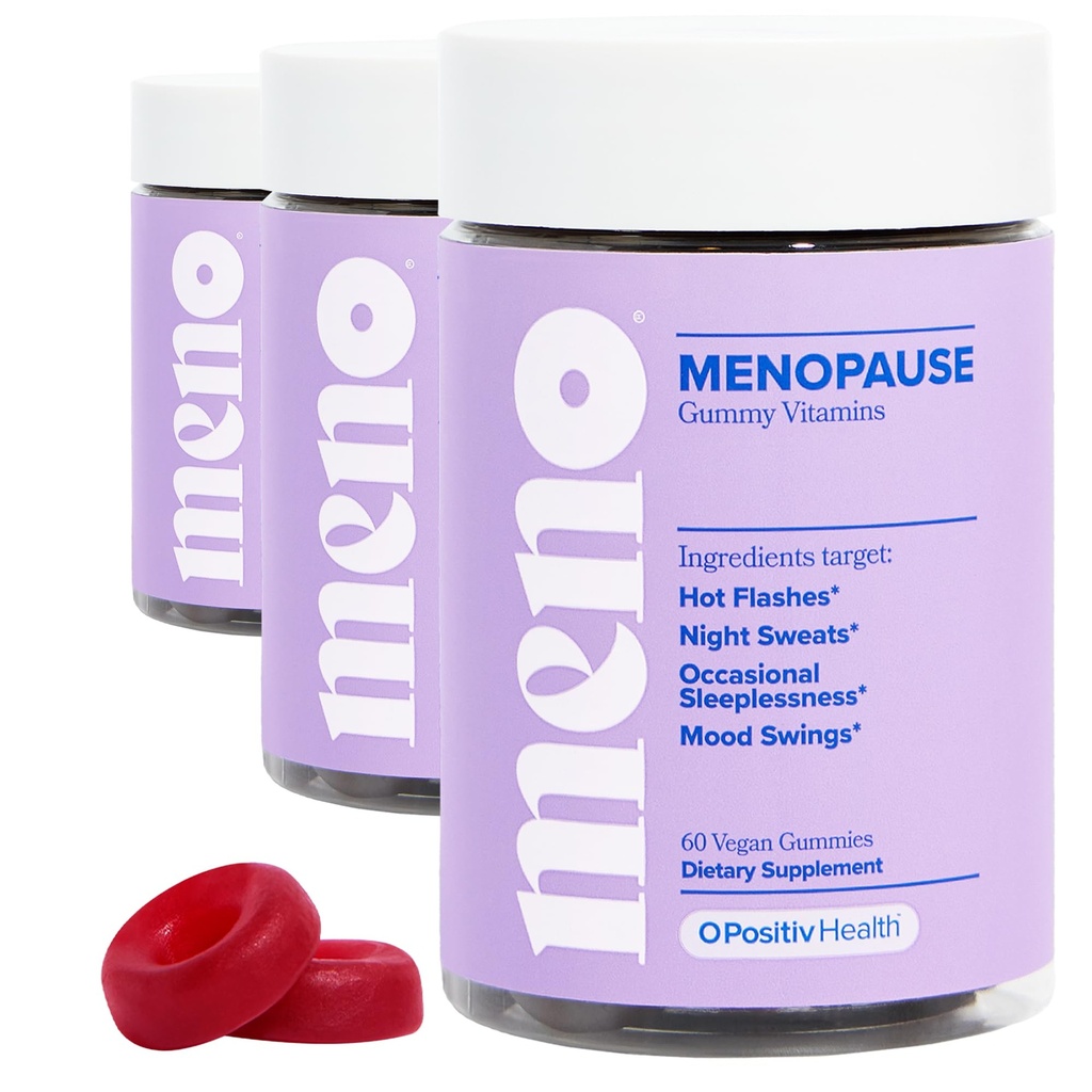 O Positiv MENO Gummies for Menopause, 30 Servings (Pack of 3) - Hormony zdarma doplňky pro ženy s Black Cohosh & Ashwagandha KSM-66 - Pomáhá zmírnit návaly horka, noční poty, & Mood Swings