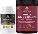 Starověké nutriční regenerativní organická certifikovaná probiotika pro menopauzu, 60 Počet + Multi kolagen protein prášek bez příchutí, 45 Služeb