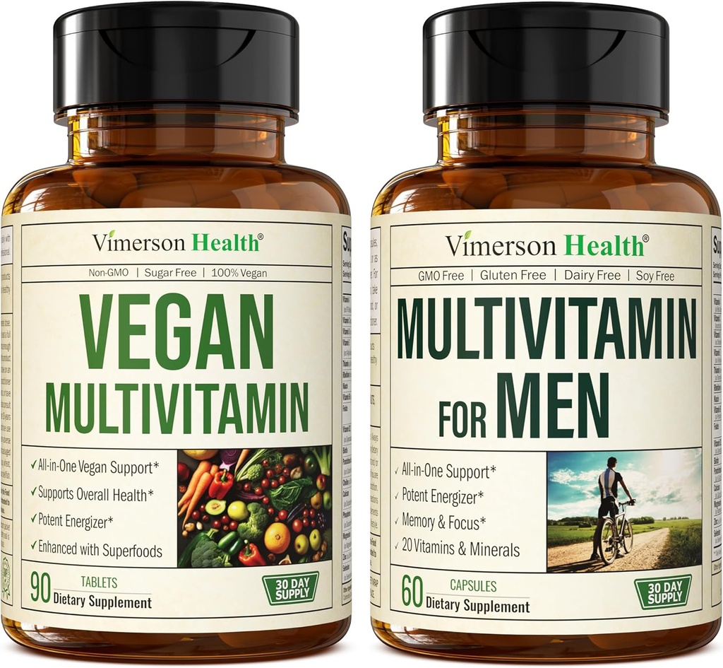 Vegan Multivitamíny pro Vegany a vegetariány & Kompletní multivitamin pro muže