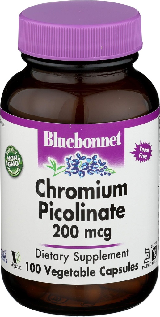 Bluebonnet Nutrition, Chromium Picolinate 200mcg, 100 Veggie Kapsle