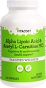 Vitacost Alfa Kyselina lipoová & acetyl L- karnitin HCl -- 1,600 mg na porci - 240 Kapsle Vitacost Brand