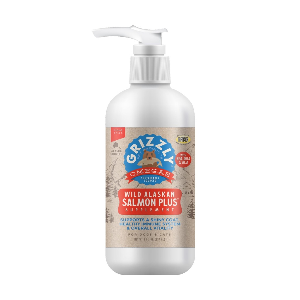 Grizzly Pet Products GRIZZLY Pet- Salmon Oil pro psy 8 oz. Pump Single