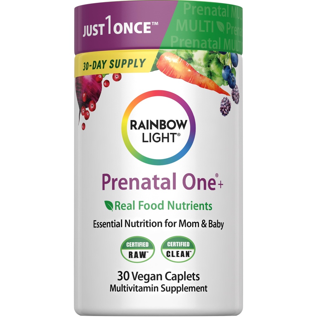 Rainbow Light High- Potency Prenatal One Multivitamin, Prenatal Health Multivitamin podporuje maminčina zdraví a vývoj dítěte, S vitamínem C, Vegan, 30 Počet