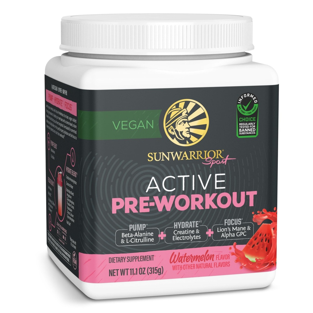 Sunwarner Pre Workout Powder Energy Drink 124; Vegan Plant- Based Dodatek 124; Pumpa, Hydrate, Zaměření, Vytrvalost, & Pevnostní stavitel 124; Meloun Ochucené 30 Služeb 124; Aktivní předcvičení