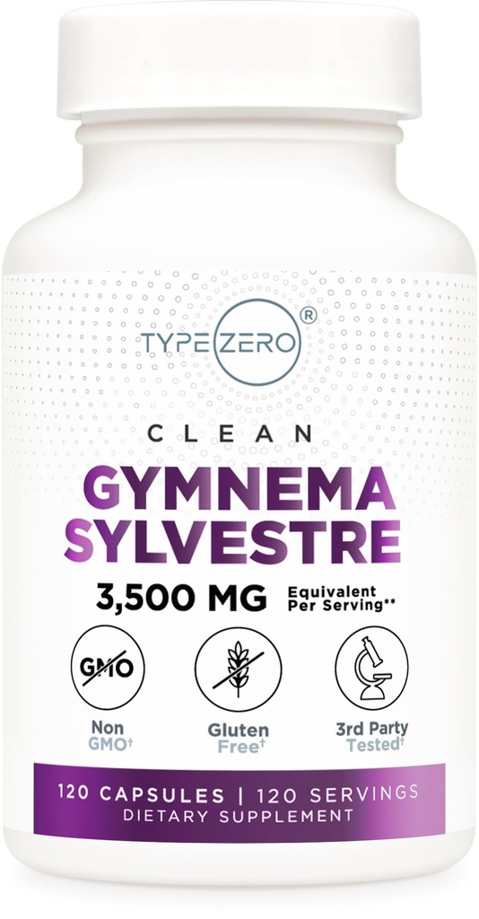 Typ 0 Čistá Gymnema Sylvestre Kapsle (120 Servings, 3,500 MG Ekvivalentní per Serving) - Non- GMO, gluten zdarma