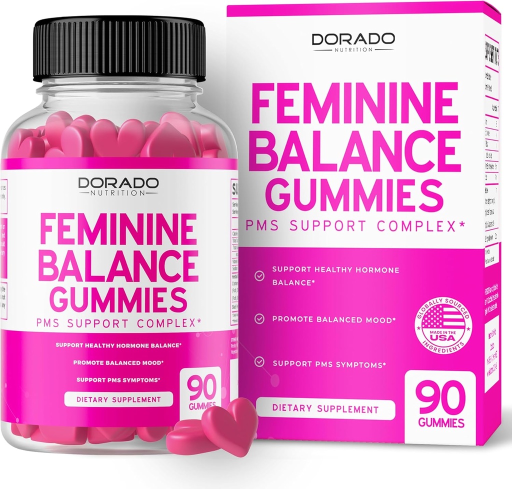 Ženská rovnováha pro ženy Gummies & PMS Gummies (90 hrabě) - Přírodní ženství Balance pro ženy - Křeče, nafouknutí, Mood Swings, Hot Flashes - Vyrobeno s brusinkou, Dong Quai & Chasteberry