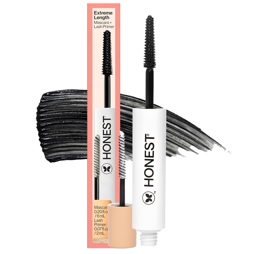 Poctivá krása 2- in-1 extrémní délka čisté mascara + Lash Primer CLAS124; Lengthening + Volumising CLAS124; Cruelty Free + Safe for Sensitive Eyes CLAS124; Black, .27 fl oz