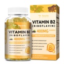 Totaria Vitamin B2 Gummies, Sugar Free Riboflavin 400mg doplněk pro dospělé a děti s magnesium- glycinátem 400mg, COQ10 & Elderberry, Kožní a nervová podpora systému, Non- GMO, 60 Gummies