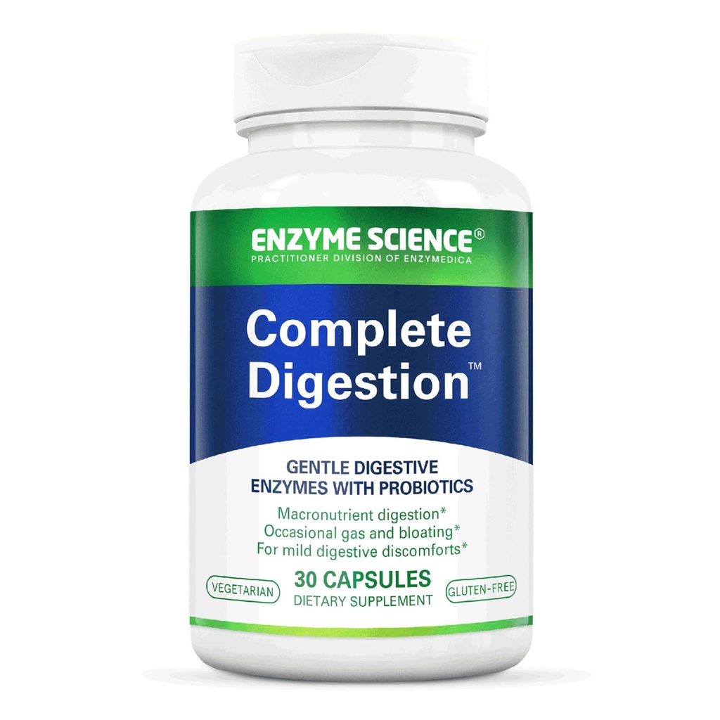 Enzyme Science Kompletní strava - Digestivní enzymy pro ženy a pro muže s probiotiky - 3- in1 Gut Zdravotní podpora pro stravovací - Digestivní zdraví - Enzimas digestives y probioticos - 30 Kapsle