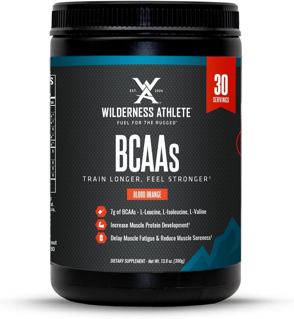 Divoký atlet - BCAA - Branched Chain Amino Acids Powder - Essential Amino Acids Supplementary for Men & Women - BCAA dodatek s Optimal Amino Acid Complex (Blood Orange)