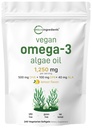 Micro Ingredients Vegan Omega 3 Algae Oil, 240 Veggie Softgels Omega 124; Fish Oil Alternative Omega 124; DHA 500mg & DPA 100mg Omega 124; Karagenan Free Omega 124; Plant- based Omega 3 with Flaxseed & ALA Omega 124; Citron ochucený