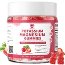Magnesium Supplement Draslík Gummies - Nová formule klid Magnesium Glycinát Gummies & Draslík Citrát 200 mg Plus Omega 3, B6, D3, K2 & vápník pro Zzz, Leg Cramps & Muscle - 120 Počet