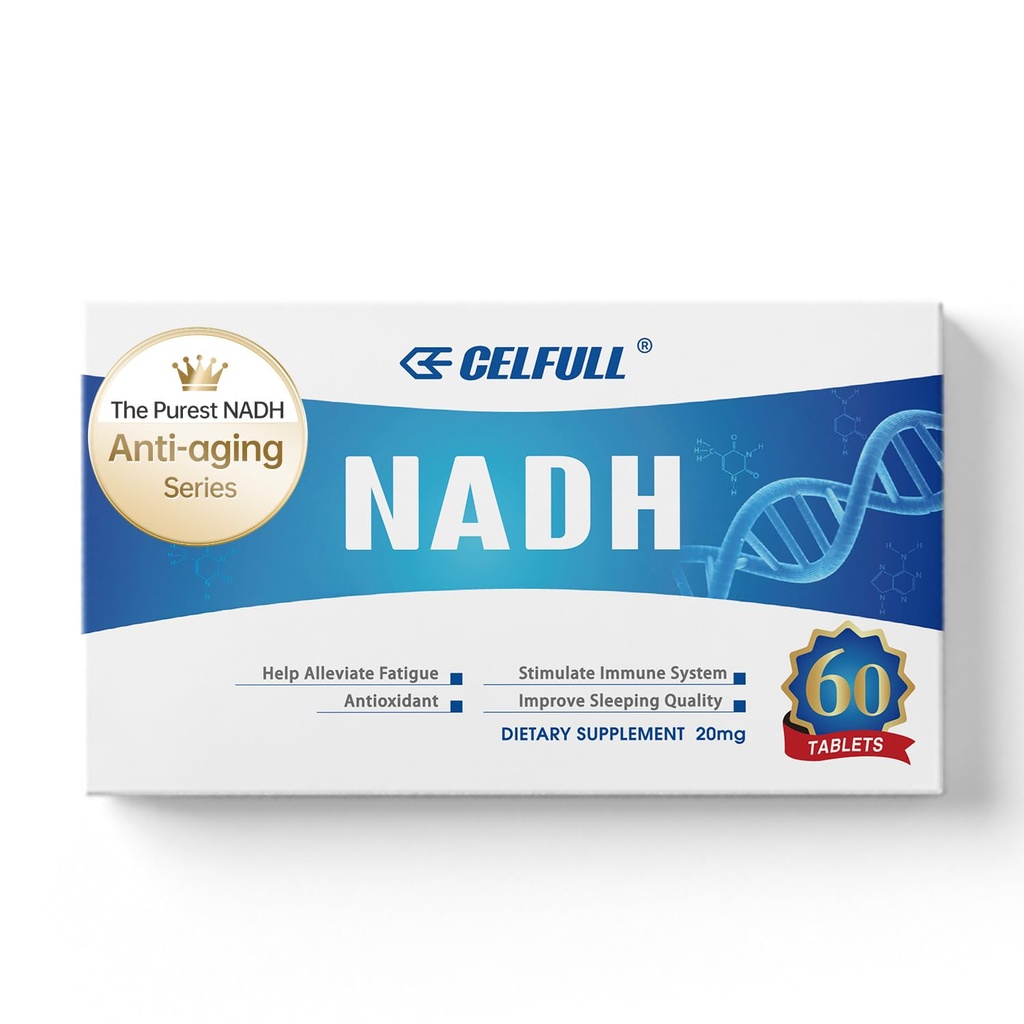 CELFULL NADH dodatek 40mg Enchange NMN Alternative NAD + doplněk pro imunitní podporu anti- Aging Boost Mozek Cognition & Chronická únava doplňky