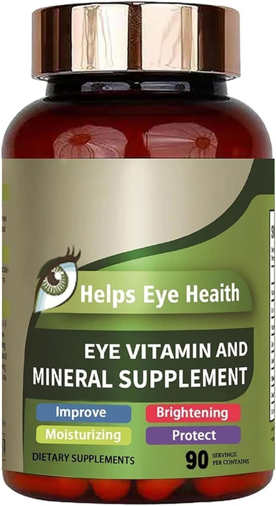 Oční vitamin & Mineral dodatek s Lutein, Zeaxanthin, podporuje oční napětí, Vision zdraví pro dospělé s vitaminy C & E, Vegan oční vitamin