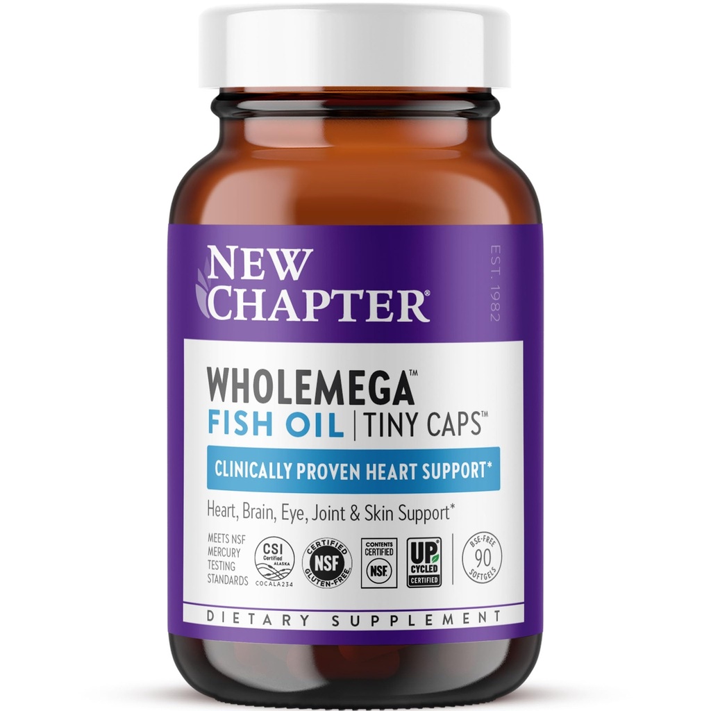 Nová kapitola Wholemega Rybí olej dodatek, Tiny Kapsle, 2000mg na Serving, Klinicky Proven Wild Aljašský losos olej s Omega33 + vitamin D3 + Astaxanthin, 500mg každý - 90 Počet