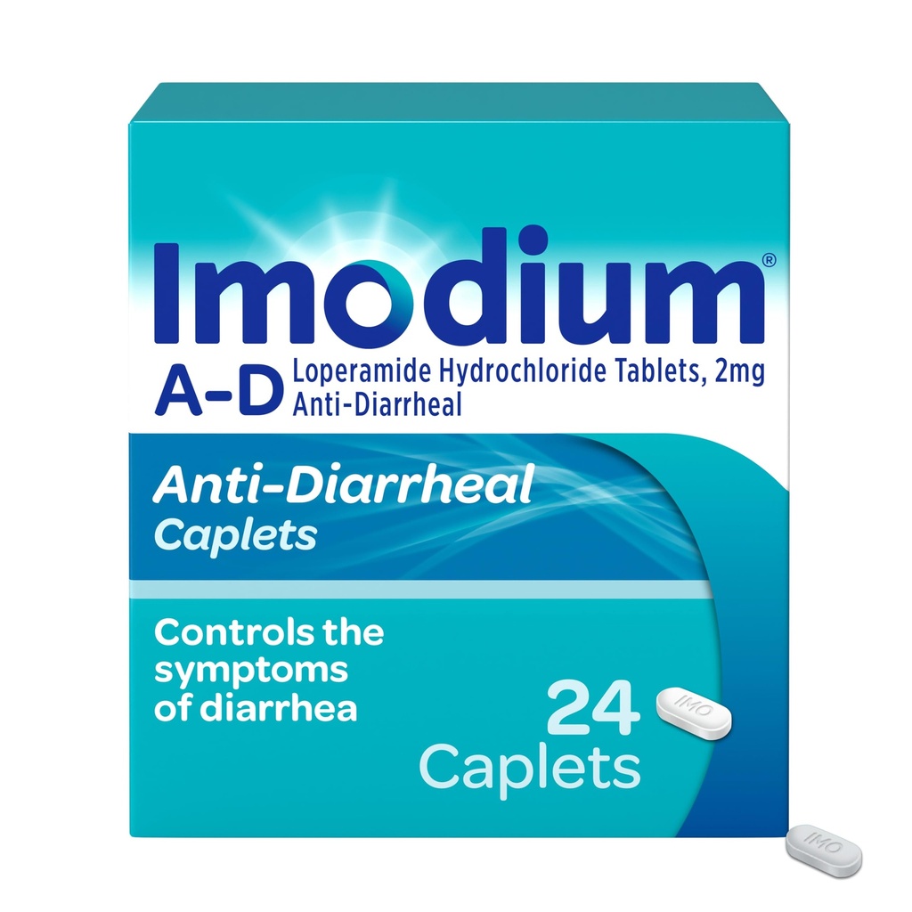 Imodium A-D Průjem Relief Caplet s Loperamid HCl, Anti- Diarrheal Medicine na pomoc při kontrole příznaků průjmu Vzhledem k akutní, Traveler 's Průjem, HSA / FSA způsobilé, 24 ct