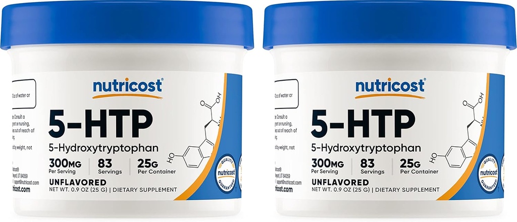 Nutricost 5- HTP prášek 25 gramů (2 balení) (300mg per Serving)