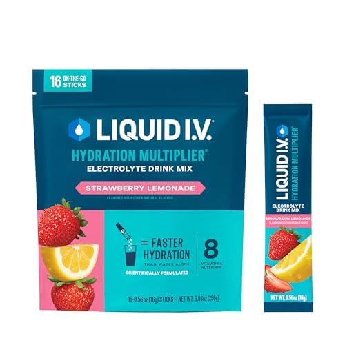 Liquid I.V. ® Hydration Multiplier - Jahodová limonáda 124; Electrolyte Powder Drink Mix 124; 1 balení (16 porcí)