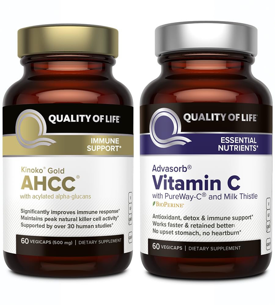 Kvalita života AHCC Kinoko Gold a Advasorb Vitamin C - Imunitní podpůrné pouzdro