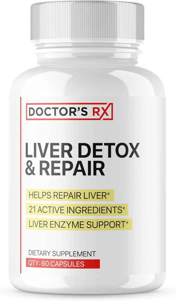 Lékařská RX CLAS124; CLAS124; # 1 RATED Premium Cleanse & Detox CLAS124; CLAS124; Optimalizace funkce jater, opravy jaterních enzymů CLAS124; Ultra dávkovaná formule w / 21 Výkonné přísady CLAS124; 3. testovaná strana + USA Made - 60 Kapsle