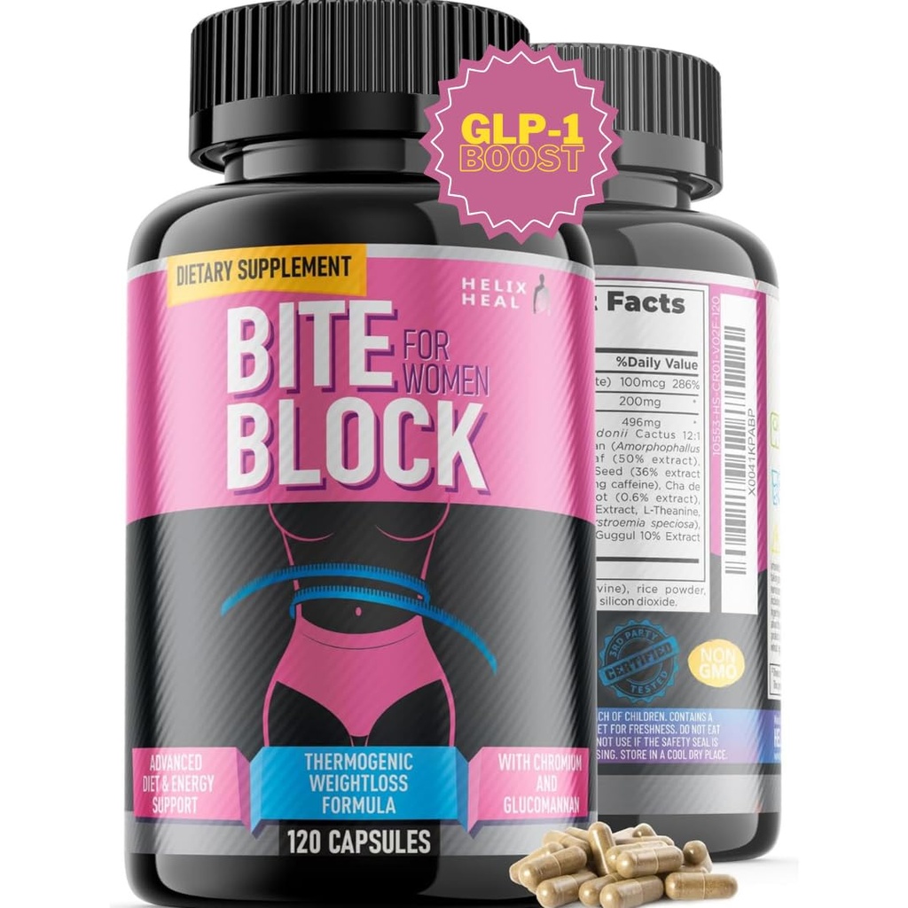 Appetit Conpressant for Weight Loss Women - Pills for Bloating Relief & Carb Blocker, Termogenic Belly Fat Burner w / Chrome Caffeine Glucomannan - Diet Pills Work Fast, 240 Capsules - 4- Month Supply