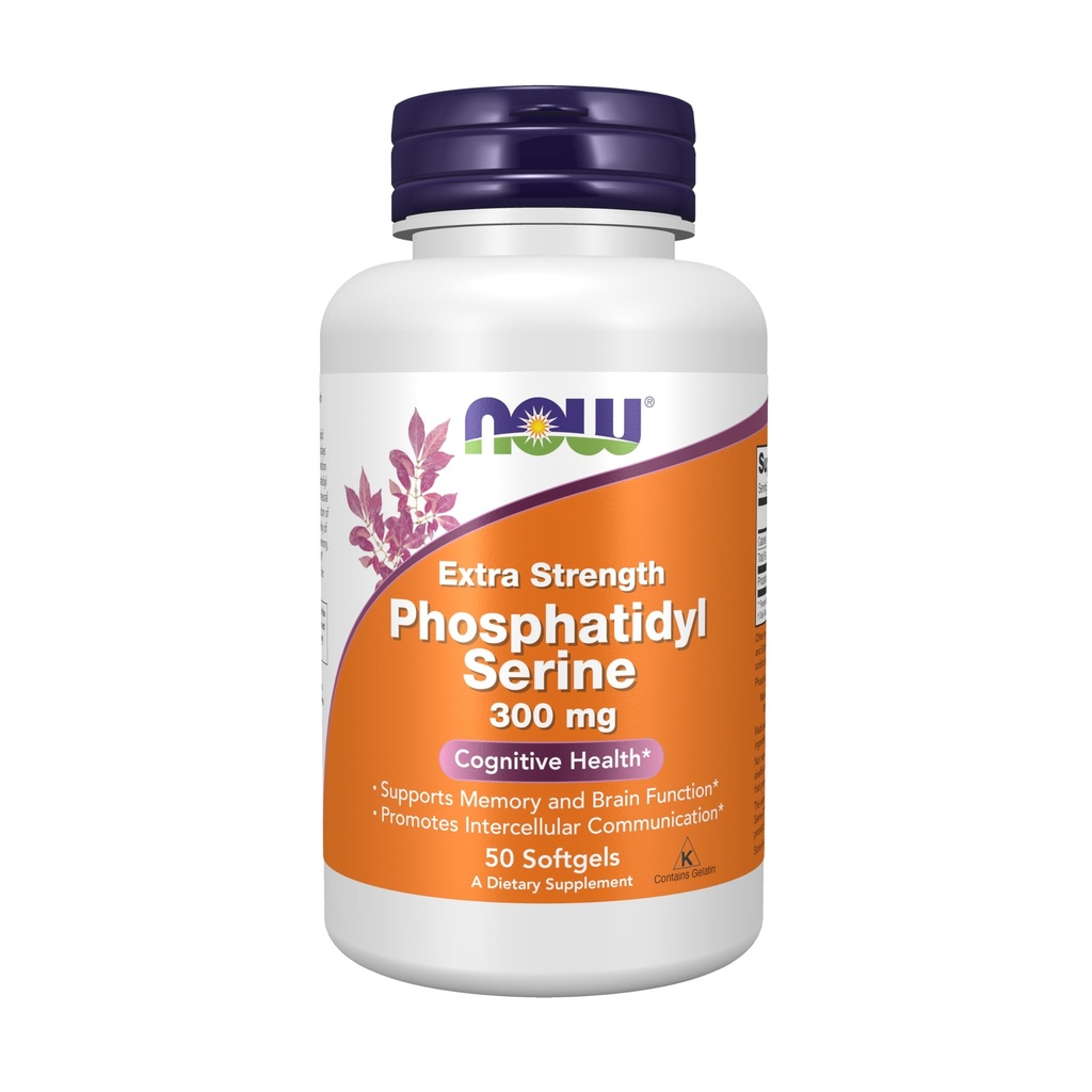 Nyní doplňky, Fosfatidyl Serine 300 mg, Extra Strength, s fosfolipidovou sloučeninou získávanou ze Soy Lecithin, 50 Softgels