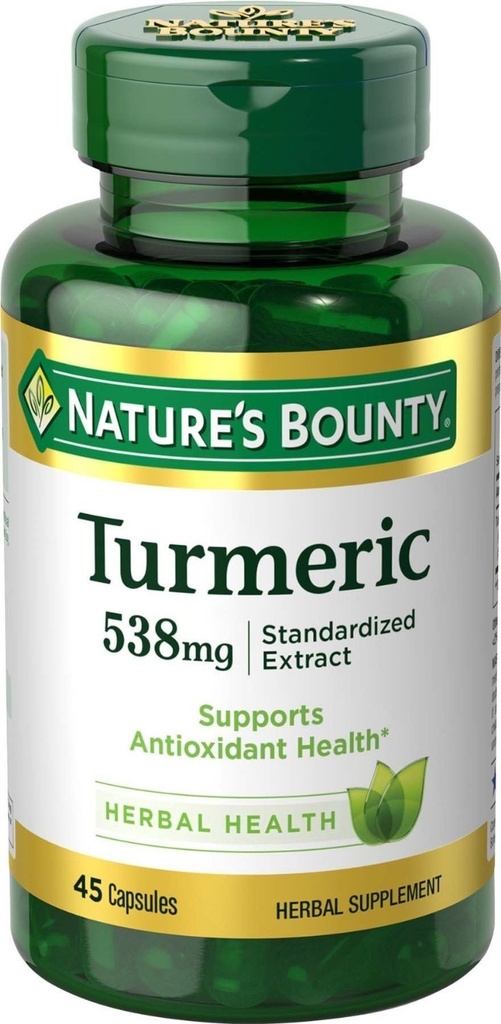 Natures Bounty Turmeric 538 mg Standardizovaný extrakt, 45 Počet (Balení po 2)