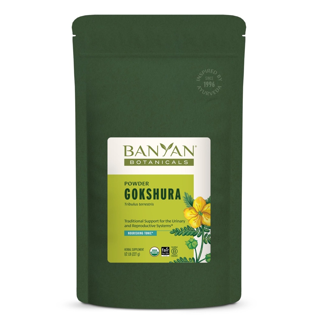 Banyan Botanicals Gokshura Powder - Organic Gokshura Fruit (Tribulus Terrestris) Powder - Men 's Vitality Supplement - Supports Urinary Health * - ½ lb. - Non- GMO Udržitelně Sourced Vegan
