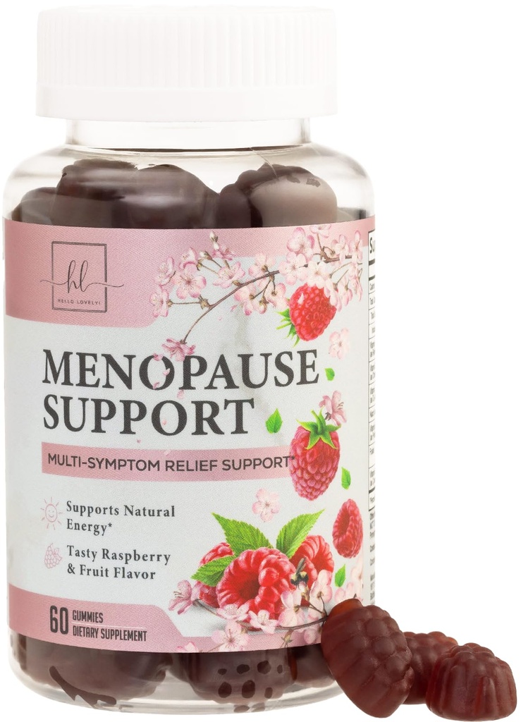 Menopauza Doplňky pro ženy Gummies - Menopauza Relief Gummy, Kompletní přírodní mírné horké záblesky & noční pocení podpora, Multi- Výhody podpora rovnováhy & energie, gluten- Free - 60 Gummies