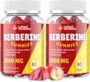 2000mg Doplněk Berberine Gummies - High Potency Berberine with Ceylon Cinnamon Candy, Turmeric, Magnesium, Chrom - Sugar Free, Vegan, Non- GMO, Gluten- Free - Peach Flavor 60 Gummies - 2 Pack
