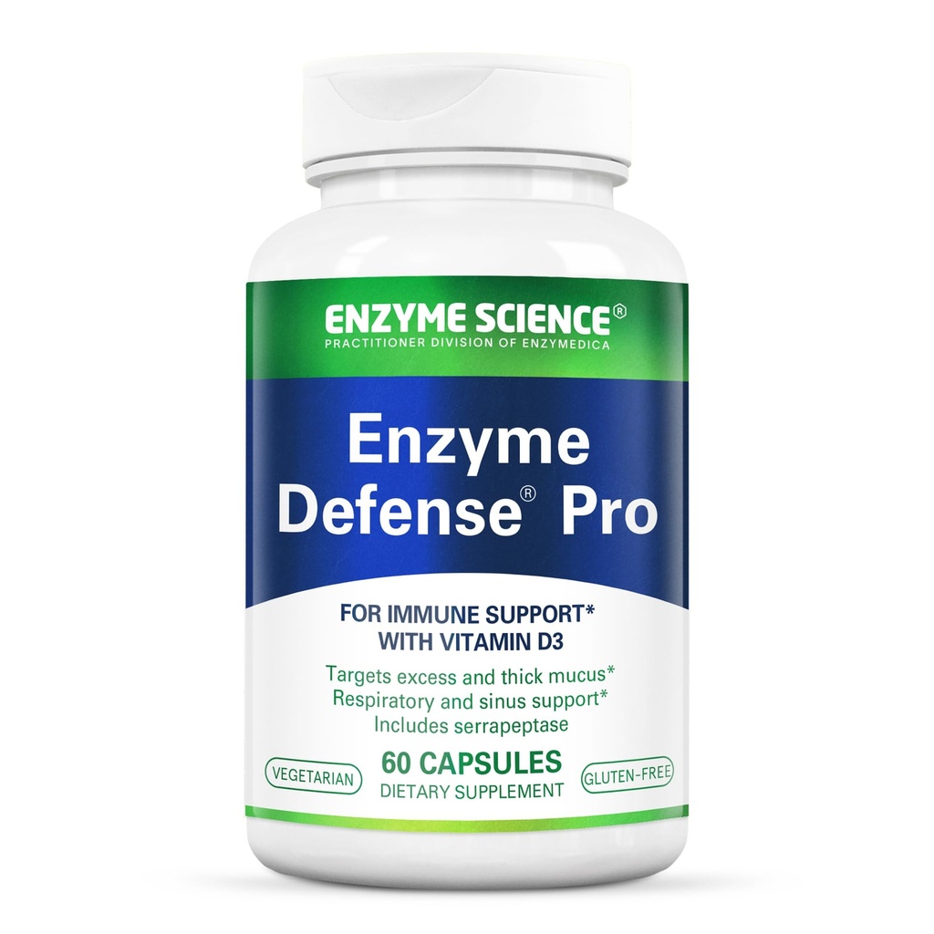 Enzyme Science Enzyme Defense Pro, 60 Capsules- Imunity Supplementary Supplementary - Kompatibilní s vitaminem D3, L- Lysin, vápník, a protease- Enzyme Digestion Support - imunitní systém