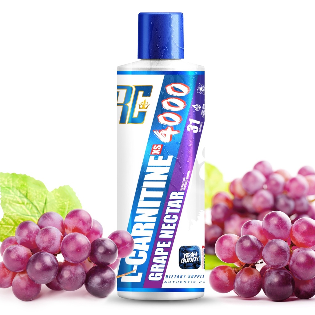 Ronnie Coleman Signature Series L Carnitin XS 4000 Liquid, Stimulant Free, Sugar Free, Nulové sacharidy, Lean Svalová síla podpora pro muže a ženy, 16 Oz (16 oz, Grape Nectar (4000))