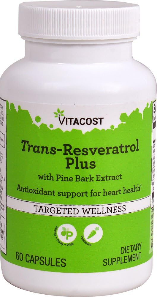 Vitacost Trans- Resveratrol Plus -- 60 Vegetariánských kapslí