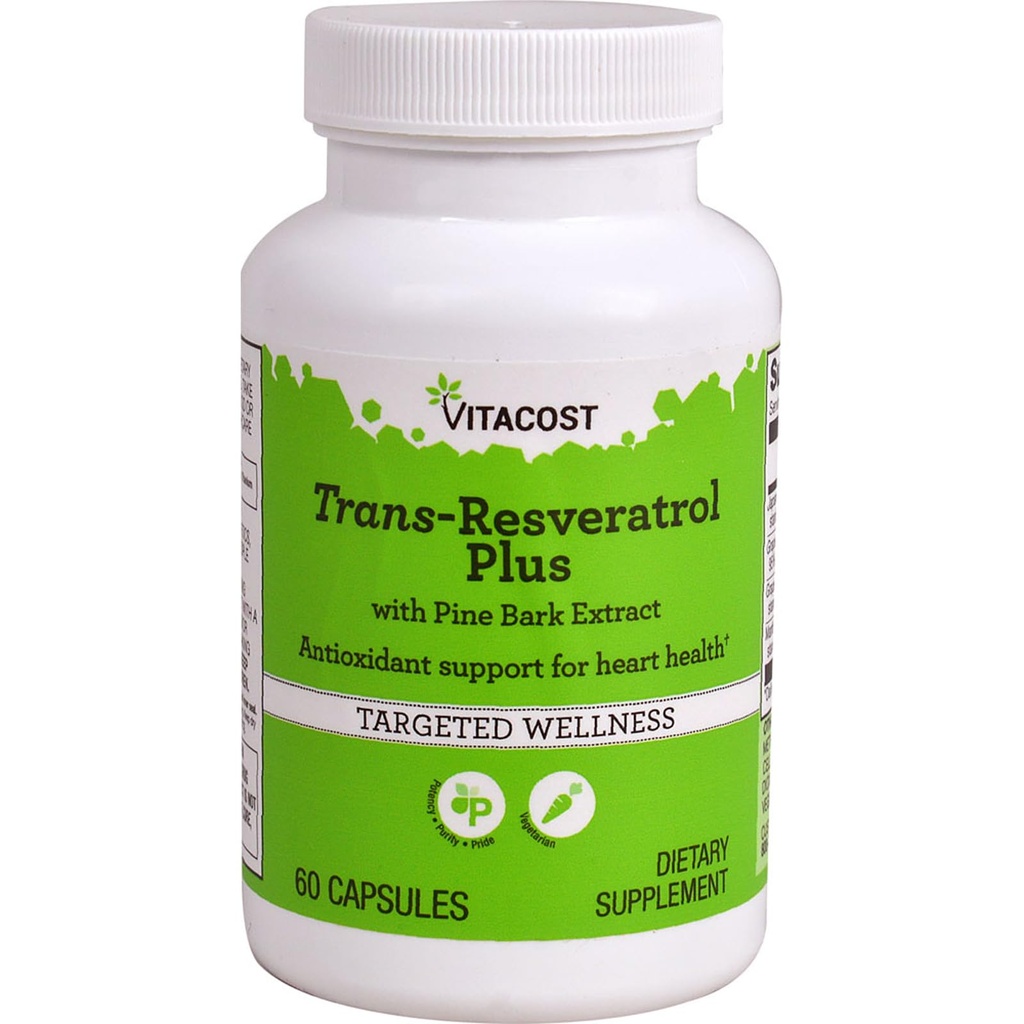 Vitacost Trans- Resveratrol Plus -- 60 Vegetariánských kapslí
