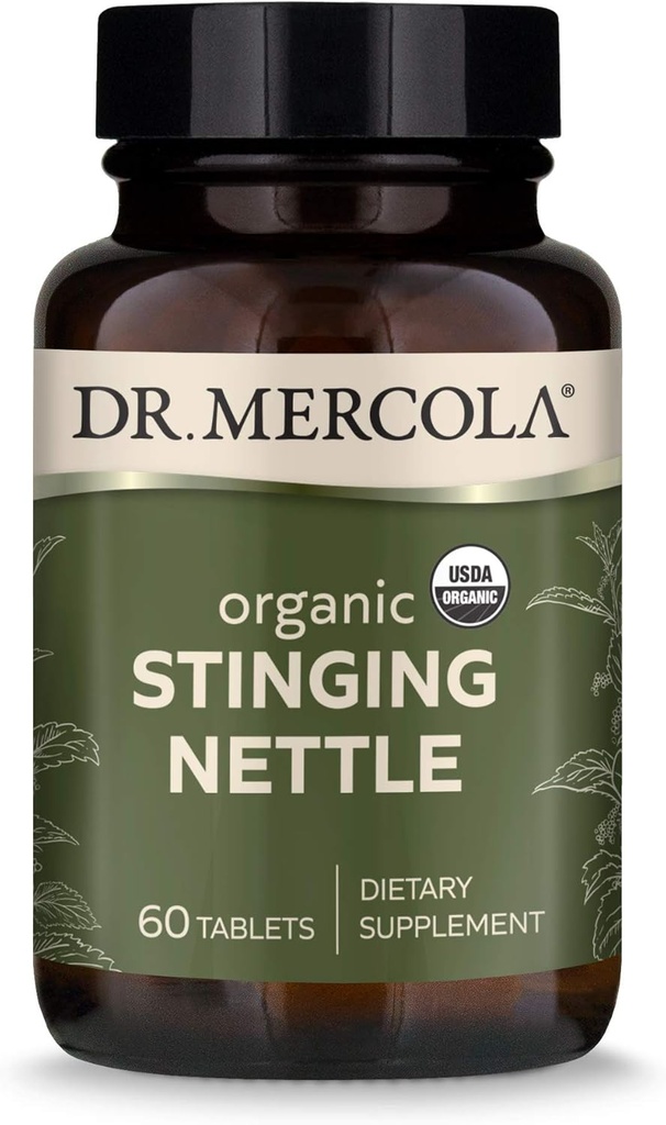 Dr. Mercola Organic String Nettle Dieter Dodatek, 60 Servings (60 Tablet), non GMO, gluten Free, Soy Free, USDA Organic