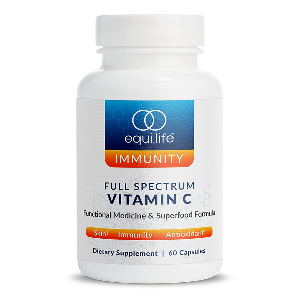 Equilife Full Spectrum vitamin C dodatek s Quercetin, Hibiscus, a Rutin, Antioxidant na bázi rostlin Formule, Lepek zdarma, Soy a mléčné výrobky zdarma, non GMO, snadné použití, 60 Kapsle