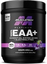 MuscleTech Platinum Essential Amino Acids Dodatek s elektrolyty, Grape - Předcvičení prášek pro energii, růst svalů a sílu Builder - EAA Komplex pro muže a ženy - 30 Služební
