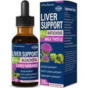 Mléko Thistle & Artichice Extract Jaterní podpora Kapky pro tuk játra, Alcachofa, Curcuma y Cardo Mariano para el Higado Graso, Berberina para Bajar de Peso, Játra Detox & Oprava.2oz