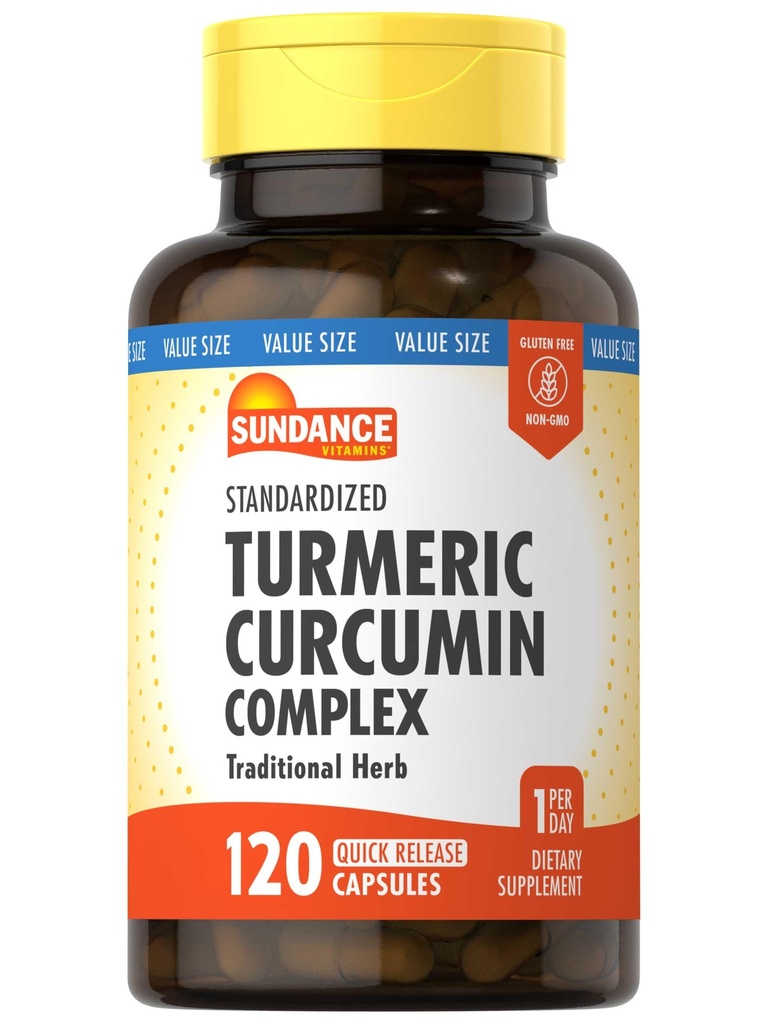 Sundance Turmeric Curcumin Komplex 124; 120 Kapsle 124; s Black Pepper Extract 124; Tradiční Herb 124; Non- GMO a gluten zdarma dodatek