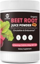 Řepný kořen prášek 7000mg, vysoce koncentrovaná organická řepa šťáva prášek s Reishi Houba, Superfood dodatek Beetroot nápoj pro cirkulaci a vytrvalost, Vegan, Sugar- zdarma