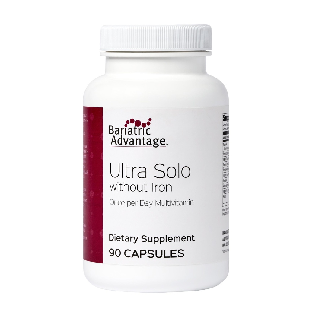 Bariatrická výhoda Ultra Solo bez železa - Once- Per- Daily Multivitamin - pro bariatrické pacienty - s Thiamin, Vitamin A & More - Bezlepkové - 90 Kapsle